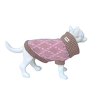 Pink Argyle Dog Jumper In Merino Lambswool