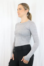 Long Sleeve Seamless Riding Top - Slate Grey