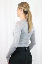 Long Sleeve Seamless Riding Top - Slate Grey
