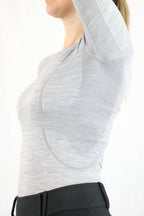 Long Sleeve Seamless Riding Top - Slate Grey