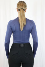 Long Sleeve Seamless Riding Top - Steel Blue