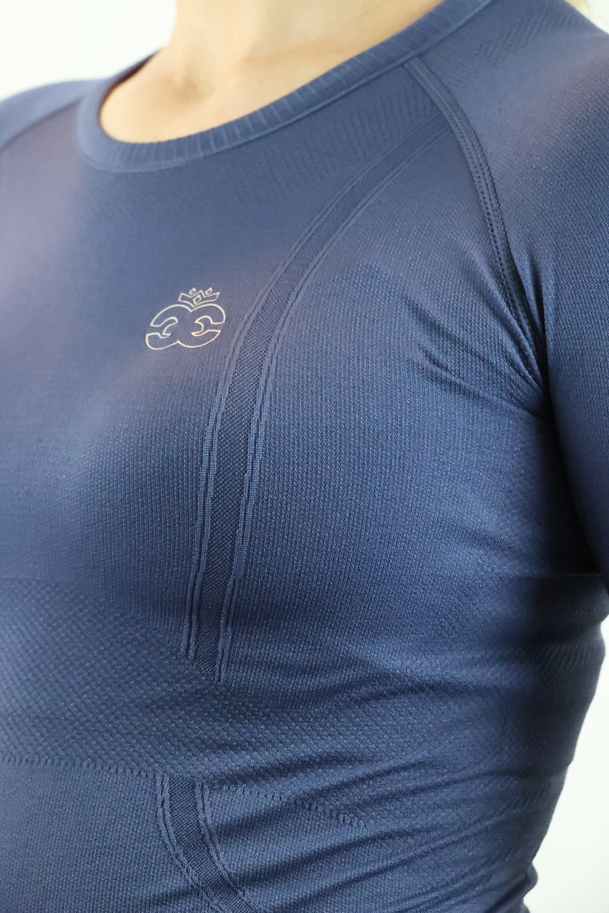 Long Sleeve Seamless Riding Top - Steel Blue