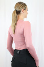 Long Sleeve Seamless Riding Top - Pink