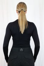 Long Sleeve Seamless Riding Top - Black