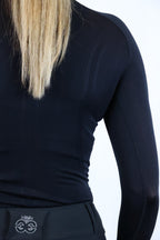 Long Sleeve Seamless Riding Top - Black