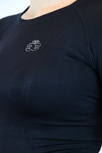 Long Sleeve Seamless Riding Top - Black