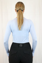 Long Sleeve Seamless Riding Top - Baby Blue
