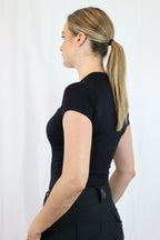 Short Sleeve Seamless Riding Top - Black