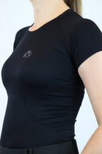 Short Sleeve Seamless Riding Top - Black