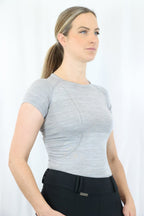 Short Sleeve Seamless Riding Top - Slate Grey