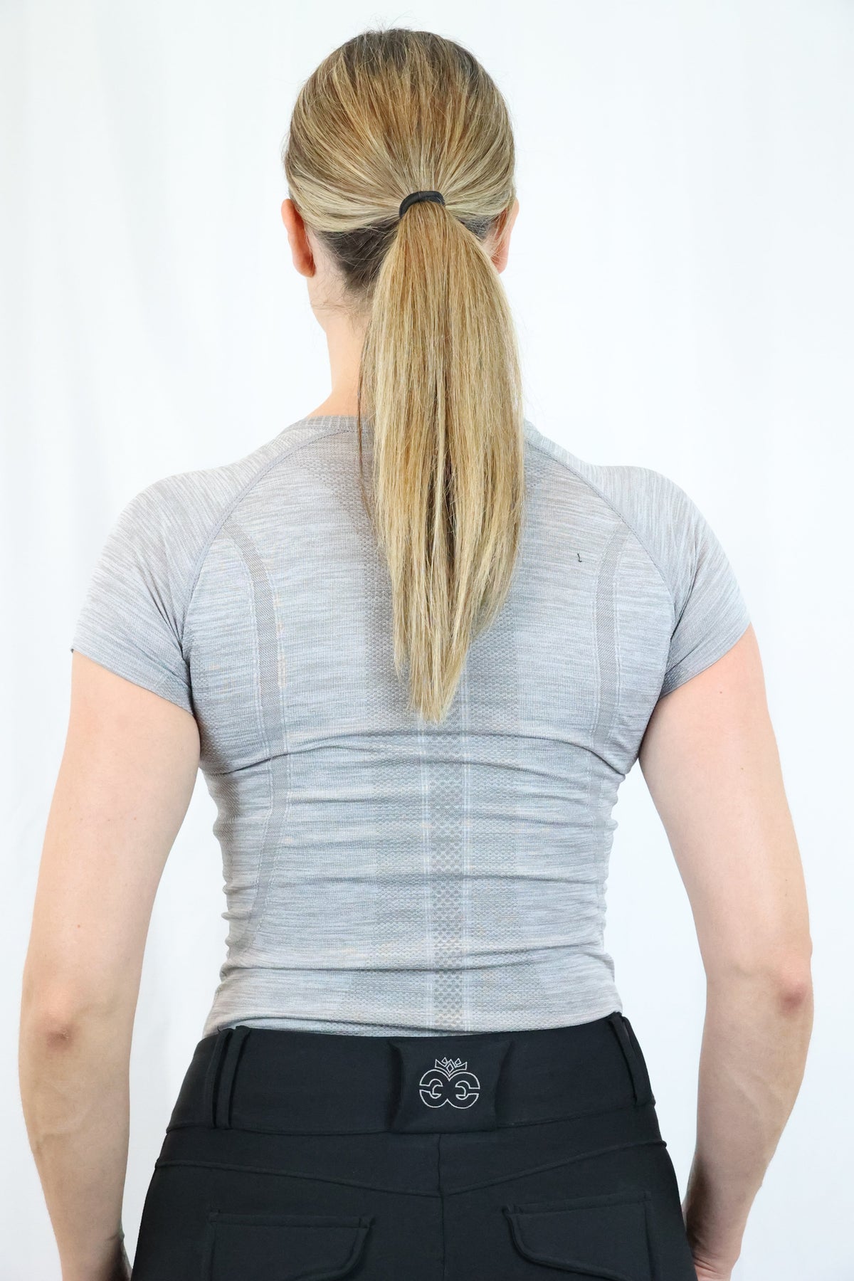 Short Sleeve Seamless Riding Top - Slate Grey