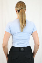 Short Sleeve Seamless Riding Top - Baby Blue