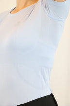 Short Sleeve Seamless Riding Top - Baby Blue