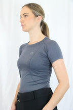 Short Sleeve Seamless Riding Top - Charcoal