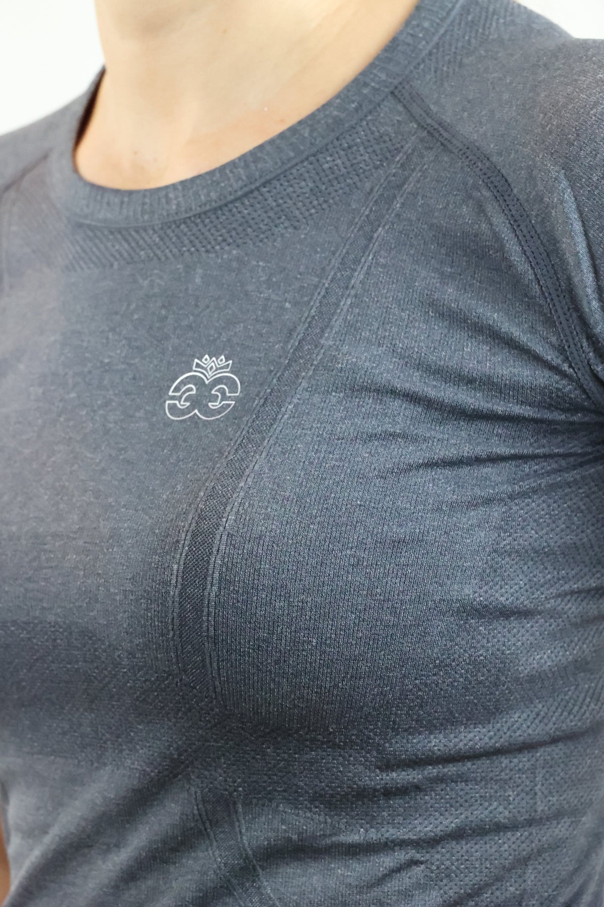 Short Sleeve Seamless Riding Top - Charcoal