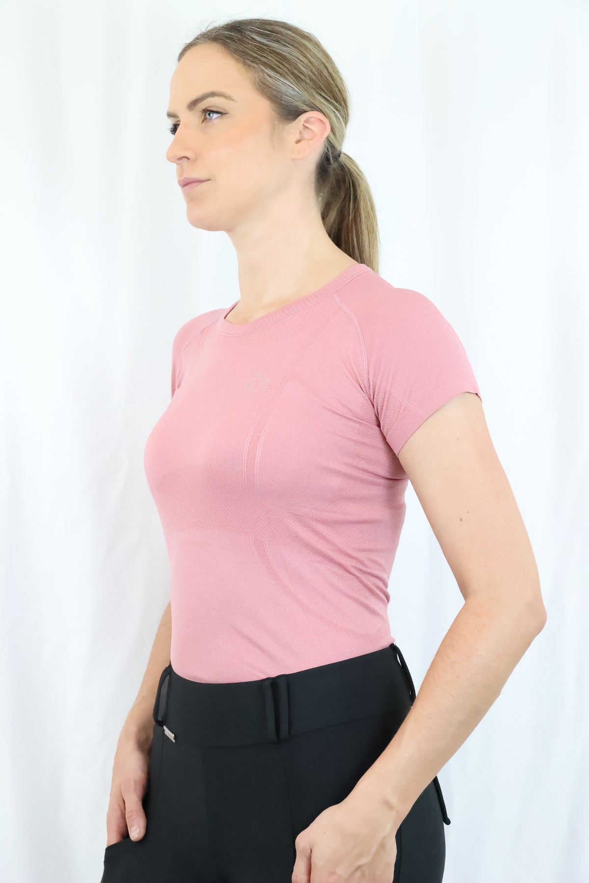 Short Sleeve Seamless Riding Top - Pink