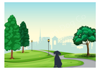 Dog in Nature Greetings Card