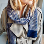 Navy Merino Lambswool Scarf | Sustainable & British Made