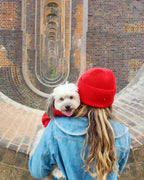 Cherry Red British Wool Beanie Hat