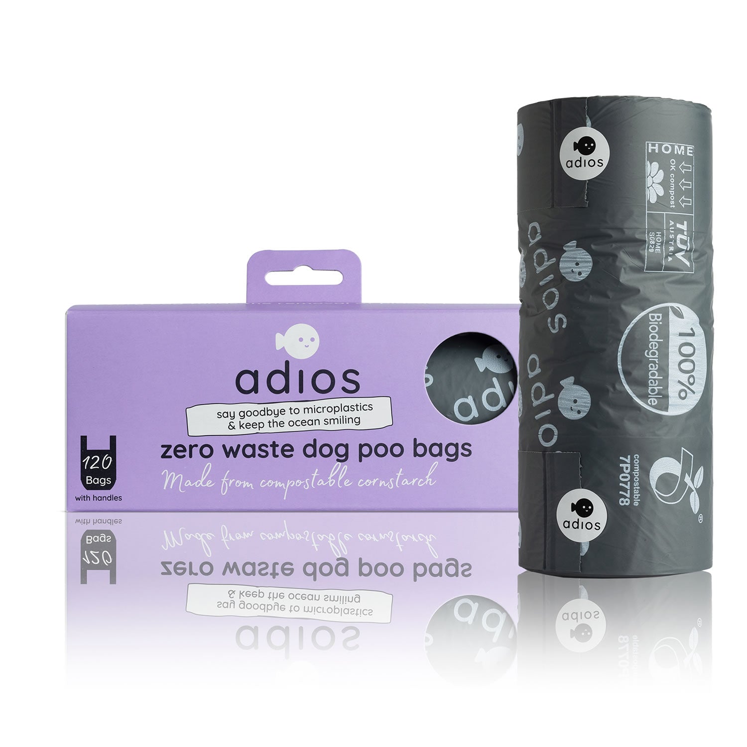 Adios Handle on a Roll Poo Bags Jumbo Single