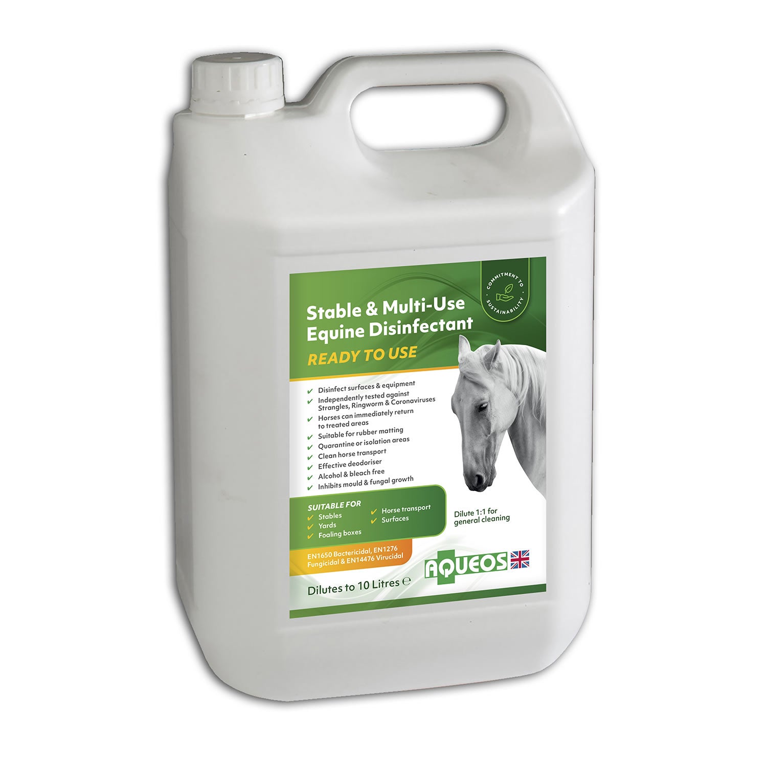 Aqueos Stable & Multi-use Equine Disinfectant Rtu