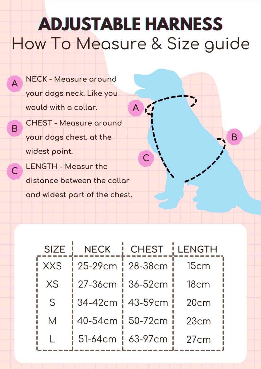 Adjustable Harness - Pastel Pink