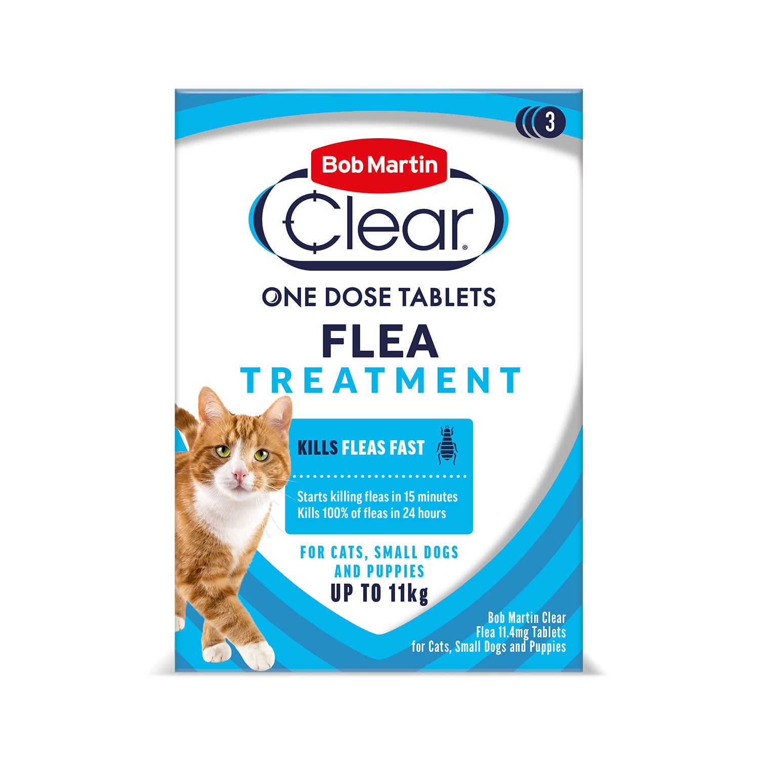 Bob Martin Clear Flea Tablets for Cats & Puppies Up to 11kg