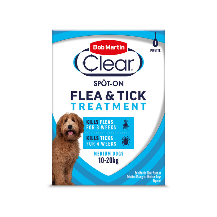 Bob Martin Clear Spot-on Flea & Tick for Medium Dogs 10-20kg