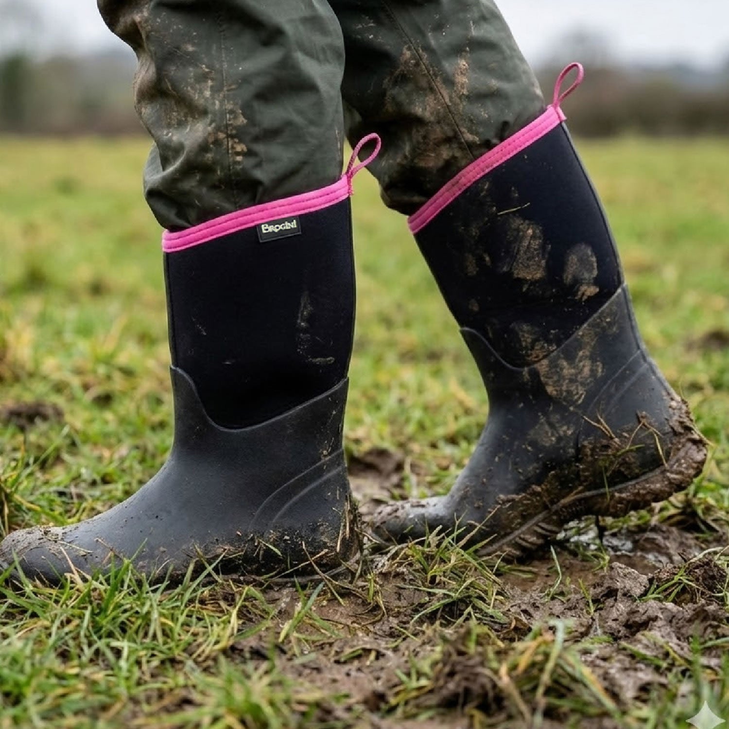 Brogini Wb145 Keswick Ladies Muck Boots Black/pink