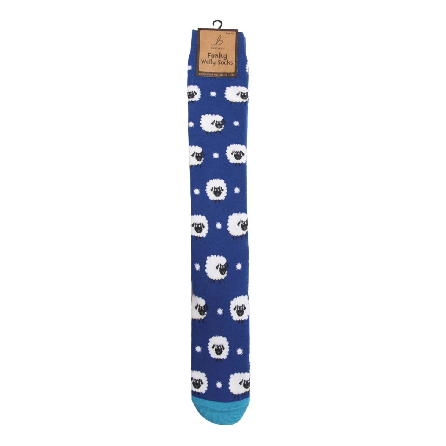 Bartleby Funky Welly Socks Ladies Cute Sheep