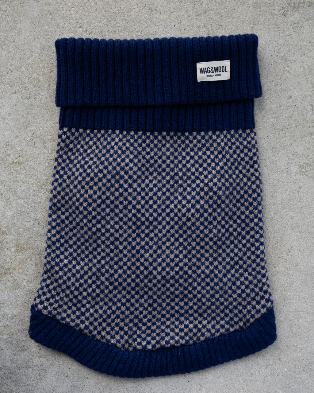 Navy Dog Jumper In Merino Lambswool