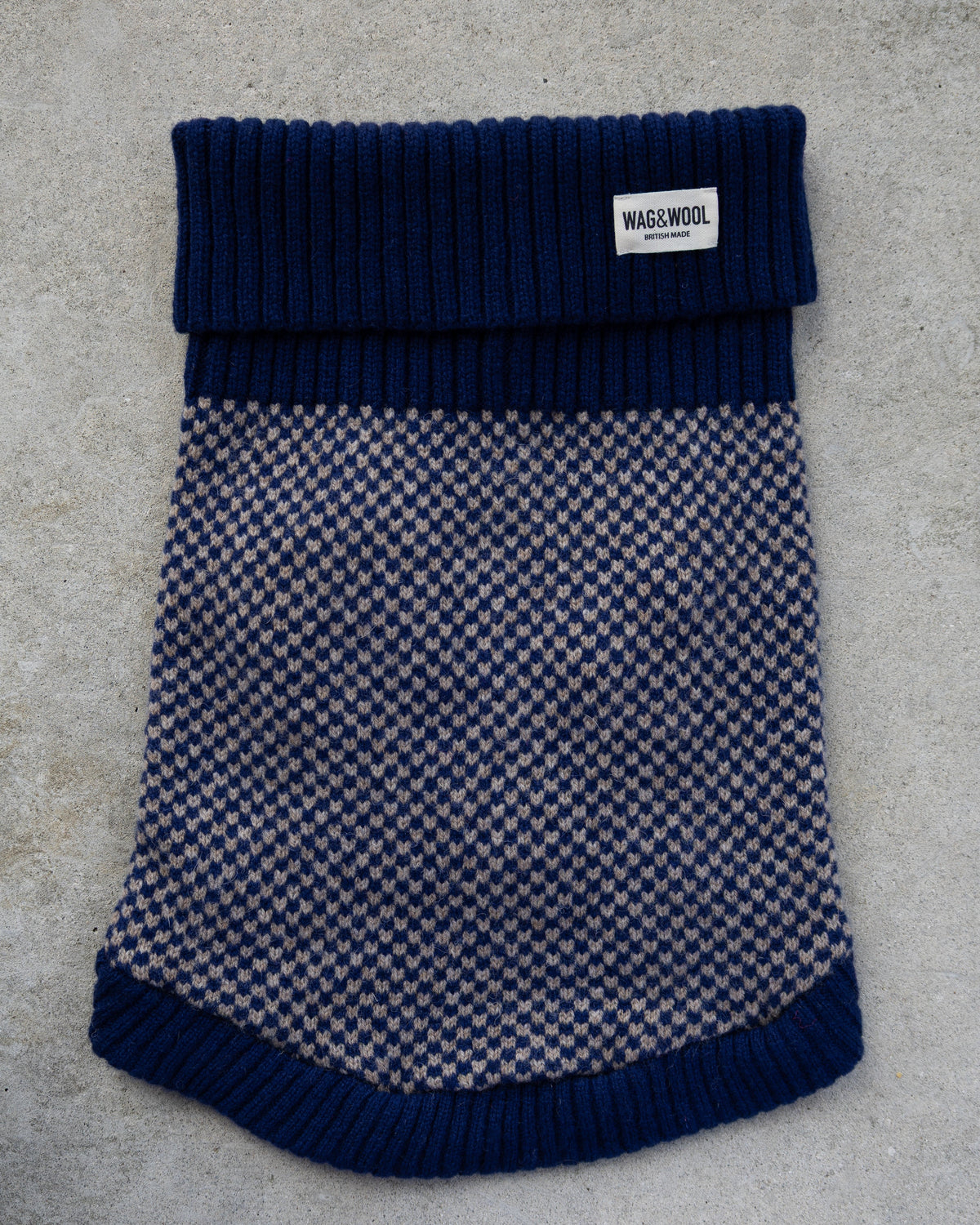 Navy Dog Jumper In Merino Lambswool