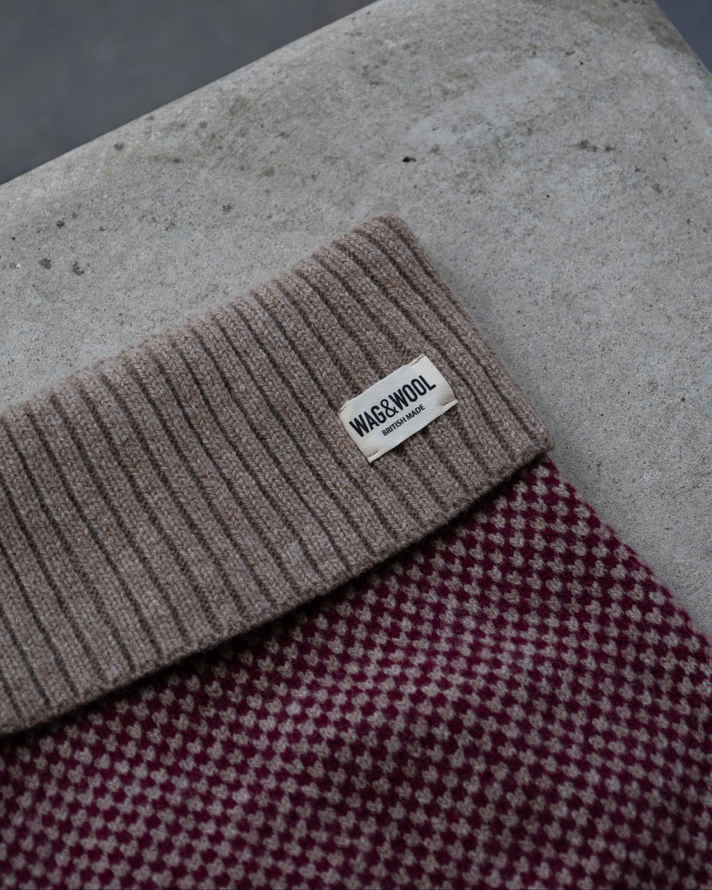 Burgundy Merino Lambswool Dog Jumper