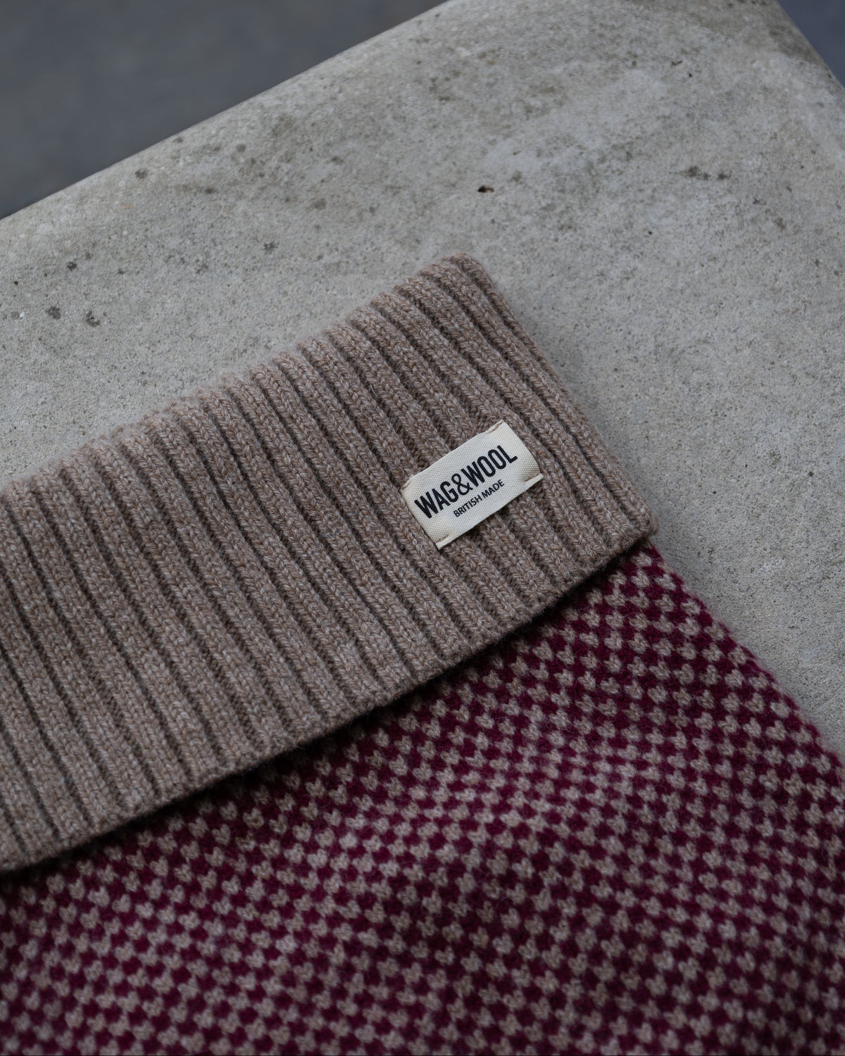 Burgundy Merino Lambswool Dog Jumper