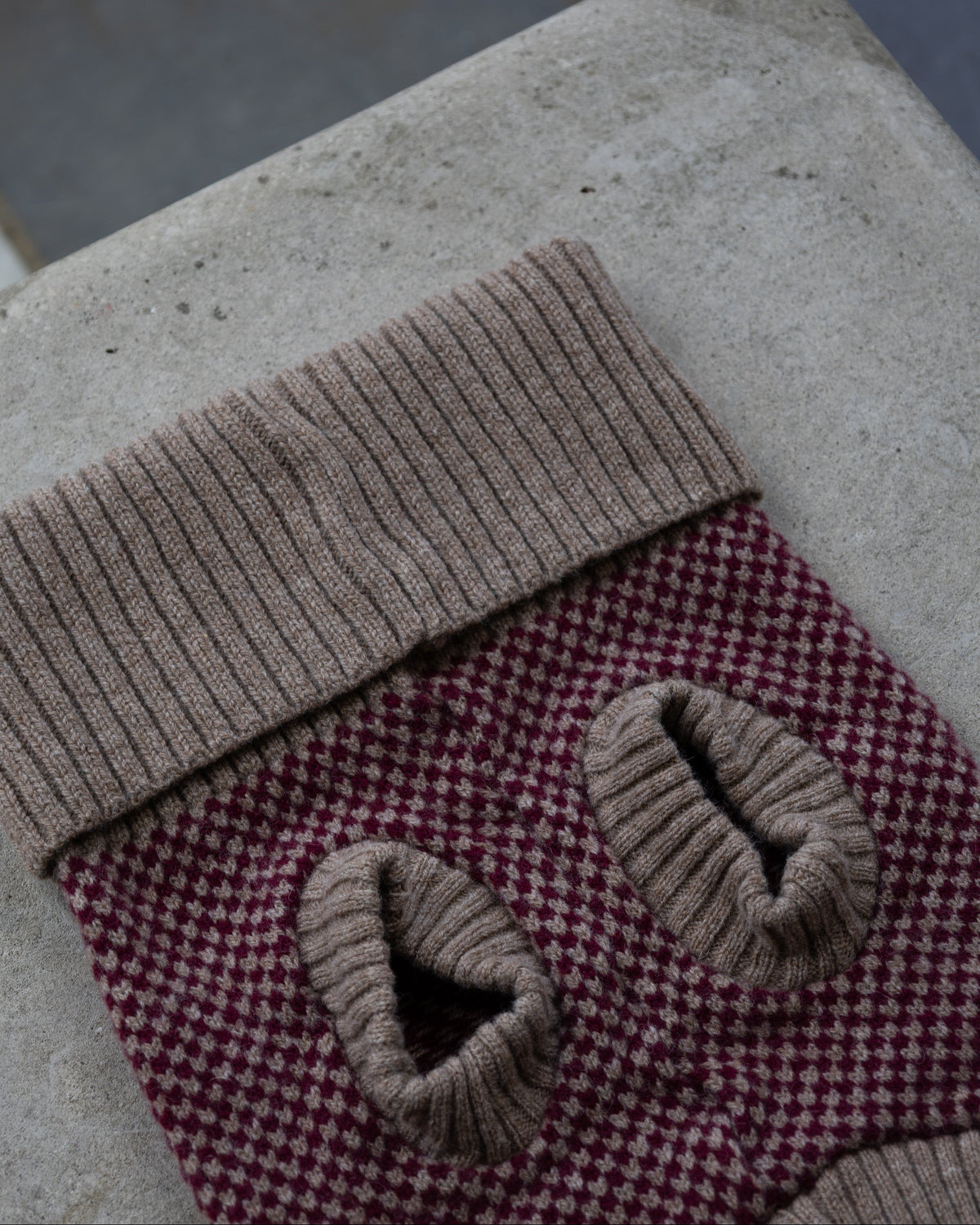 Burgundy Merino Lambswool Dog Jumper