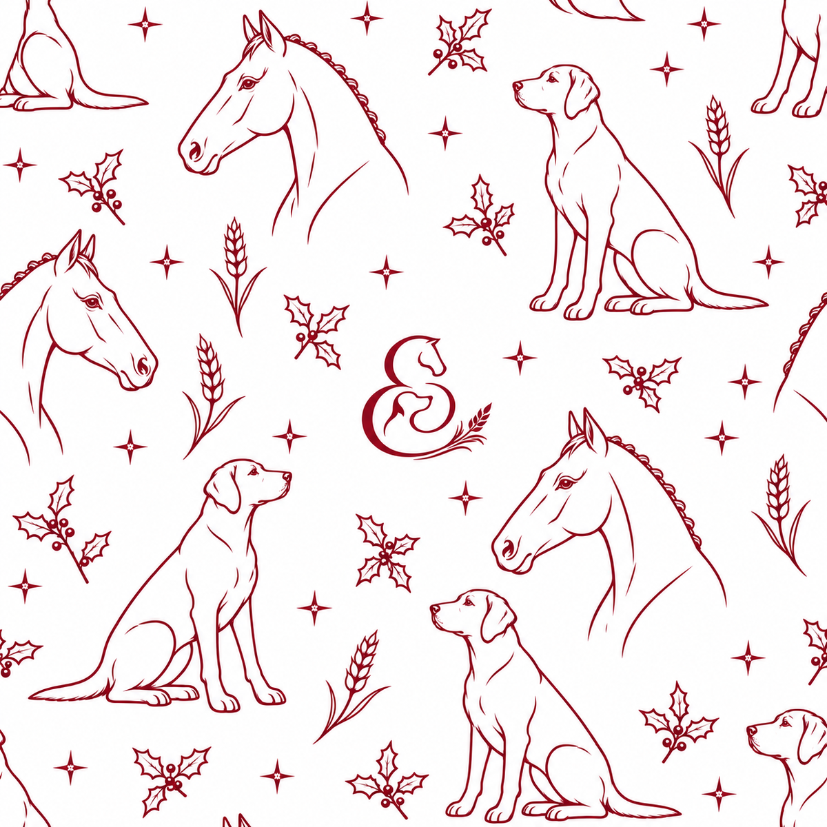 HHC Christmas Wrapping Paper – Labrador & Horse