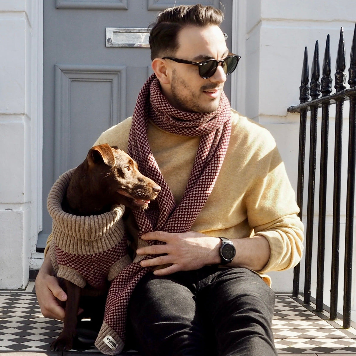 Mens Burgundy Wool Scarf