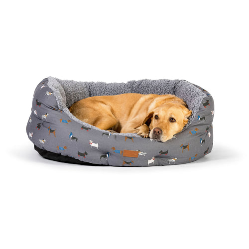 Danish Design Fatface Marching Dogs Slumber Bed Grey