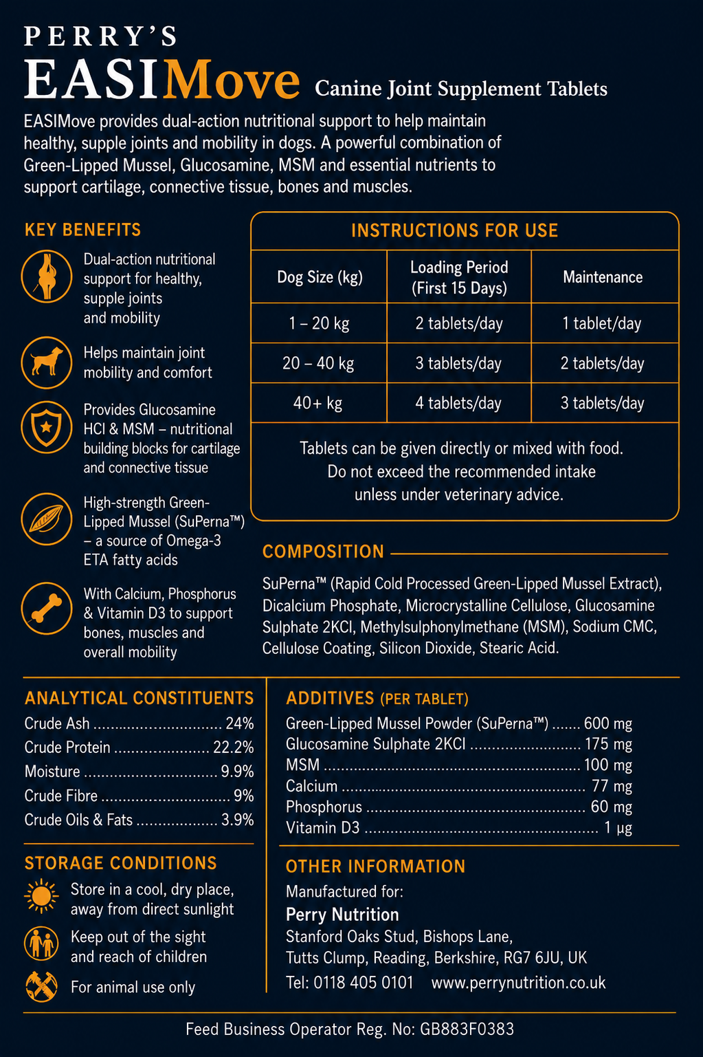 EASIMove Canine Joint Supplement Tablets