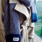 Navy Merino Lambswool Scarf | Sustainable & British Made