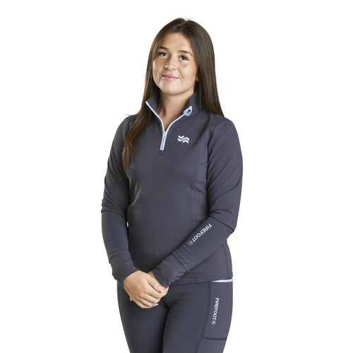 Firefoot Birkby Fleece Lined Top Kids Charcoal/blue