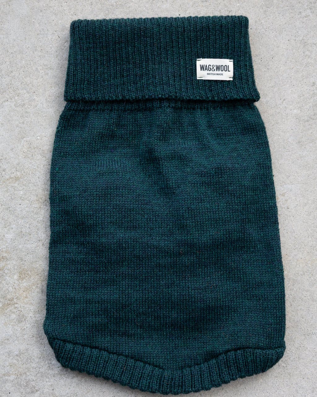 Forest Green British Wool Dog Jumper