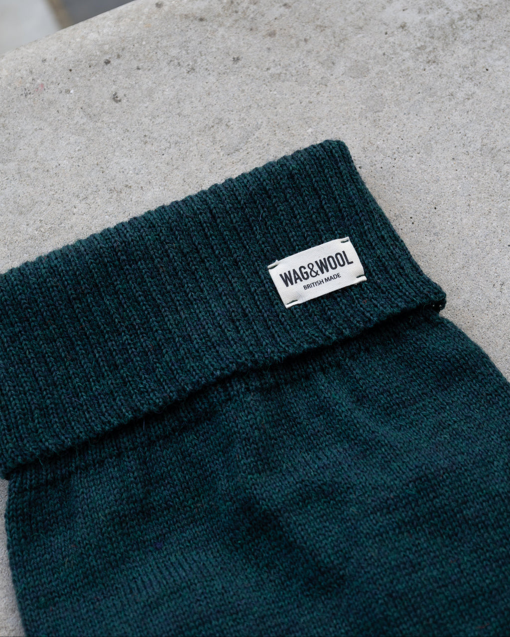 Forest Green British Wool Dog Jumper