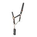 Hy Equestrian Rose Gold Headcollar & Lead Rope Gry/rose Gold