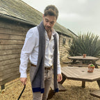 Navy Merino Lambswool Scarf | Sustainable & British Made
