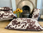 Luxury Faux Cowhide Dog Daybed with Removable Cover – Handmade in Devon