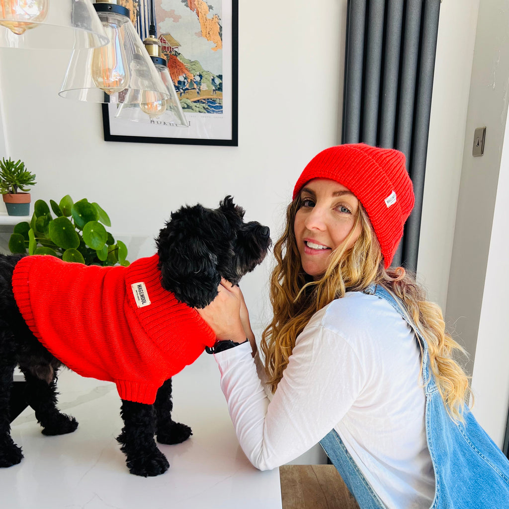 Lava Orange British Wool Beanie Hat