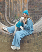 Cerulean Blue British Wool Dog Jumper