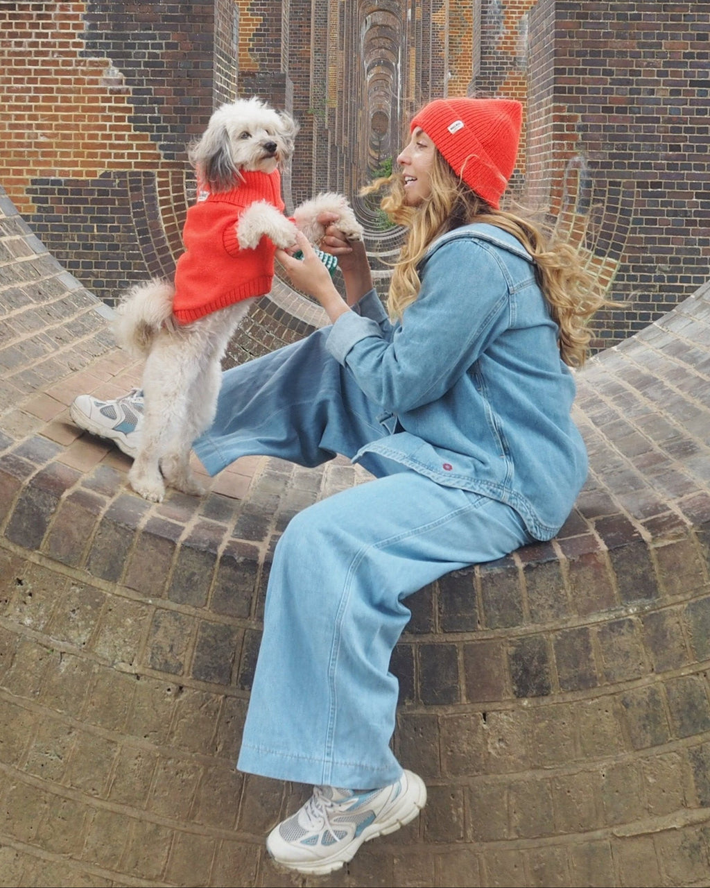 Lava Orange British Wool Dog Jumper