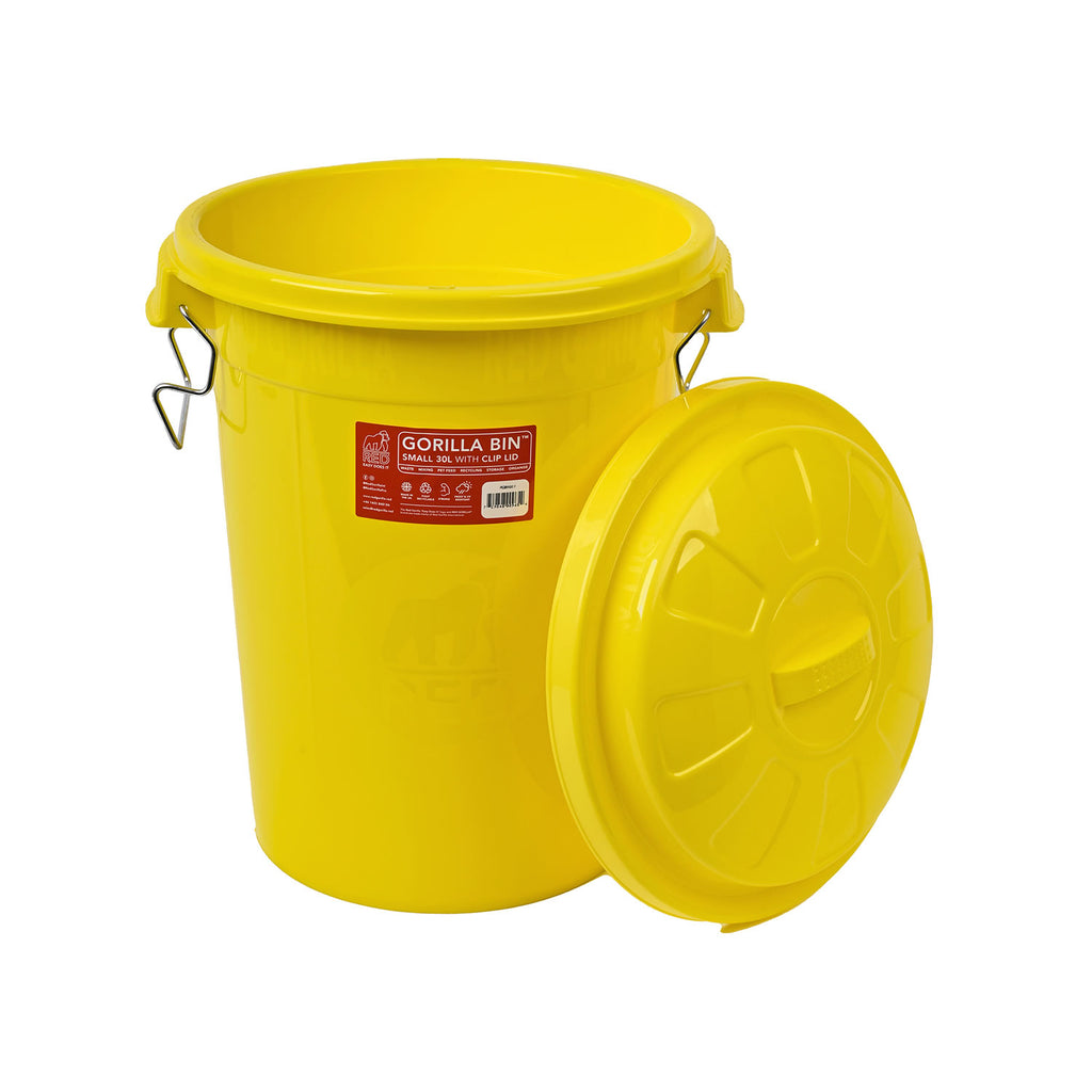 Red Gorilla Bin with Clip Lid 30L – Yellow